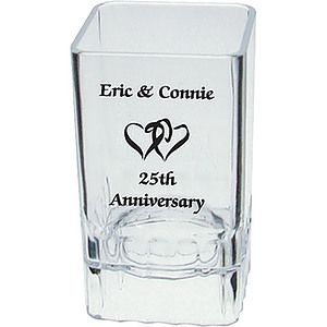 2oz Plastic Fluted Square Shot Glass