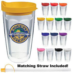 16oz Thermal Dual Walled Travel Tumbler - Embroidered Emblem
