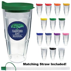 24oz Thermal Dual Walled Travel Tumbler - Embroidered Emblem
