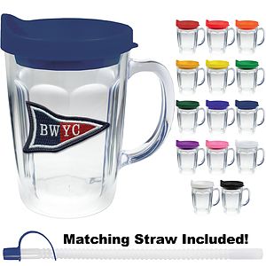 14oz Thermal Dual Walled Travel Mug - Embroidered Emblem