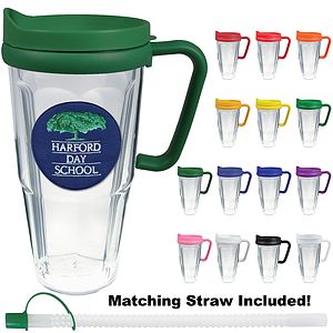 24oz Thermal Dual Walled Travel Mug - Embroidered Emblem