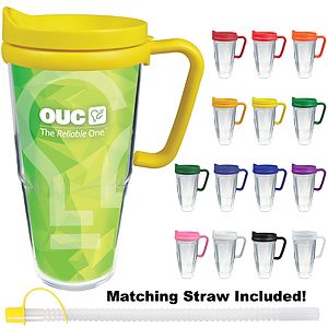 24oz Thermal Dual Walled Travel Mug - White Printed Insert
