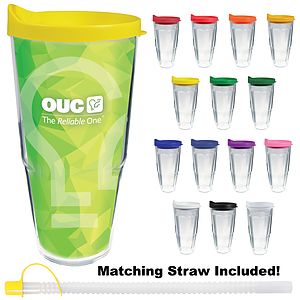 24oz Thermal Dual Walled Travel Tumbler - White Printed Insert