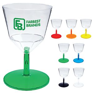 2oz Plastic Wine Sampler with Choice of Stem Color