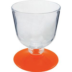 7oz Short Stem Plastic Wine Glass with Your Choice of Base Color