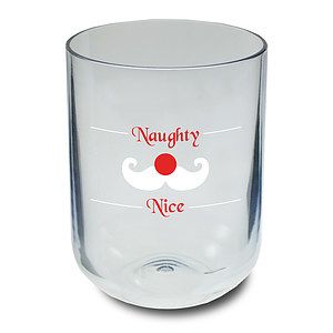 12oz "Naughty or Nice" Stock Holiday Stemless Plastic Wine Tumbler