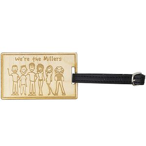Wood Luggage Tags 3 W x 3 H
