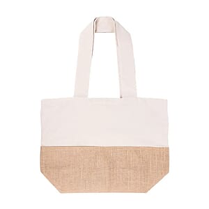 Cotton Canvas Tote Bag with Jute Gusset