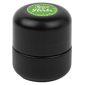 Glass Jar, Black Matte, 2oz. Size with Child-Resistant Lid