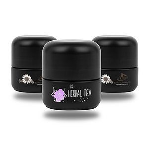 Glass Jar, Black Matte, 2oz. Size with Child-Resistant Lid