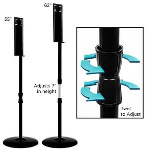 62" inch Tall Steel Hand Sanitizer Dispenser Floor Stand