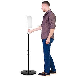 62" inch Tall Steel Hand Sanitizer Dispenser Floor Stand