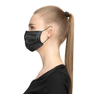 Black 3-Ply Disposable Face Masks