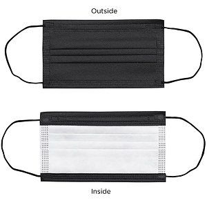Black 3-Ply Disposable Face Masks