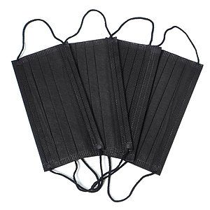 Black 3-Ply Disposable Face Masks