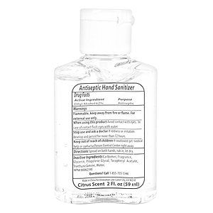 2 oz. Hand Sanitizer Gel Custom Label Flip-Cap Compact Bottle