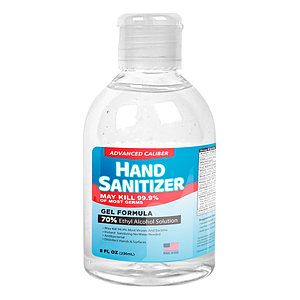 8 oz Advanced Caliber GEL Hand Sanitizer Bottle 70% Alcohol USA Made