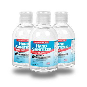 8 oz Advanced Caliber GEL Hand Sanitizer Bottle 70% Alcohol USA Made