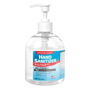 16 oz Advanced Caliber GEL Hand Sanitizer Pump Bottle 70% Alcohol USA Made