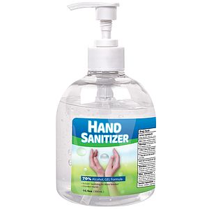 16 oz Custom Label GEL Hand Sanitizer Pump Bottle 70% Alcohol USA Made
