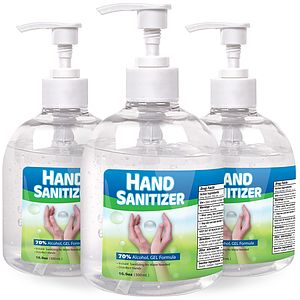 16 oz Custom Label GEL Hand Sanitizer Pump Bottle 70% Alcohol USA Made