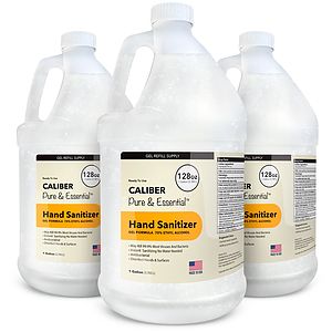 1 Gallon Bottle Caliber Pure & Essential GEL Hand Sanitizer 70% Alcohol USA Made