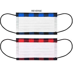 3-Ply Plaid Breathable Melt-Blown Filter Disposable Face Mask