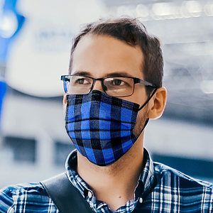 3-Ply Plaid Breathable Melt-Blown Filter Disposable Face Mask