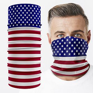 Face Mask Tube Neck Gaiter With Full Color Graphic Dye Sublimation Print Flag