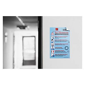 Flu Prevention & We Care Custom Office Sign 5.5”x 8.5” Vinyl Sticker