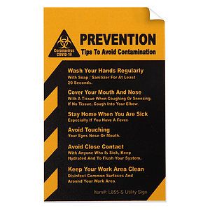 COVID-19 Coronavirus Prevention Custom Utility Sign 2.5”x 4” Vinyl Sticker