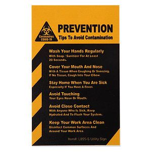 COVID-19 Coronavirus Prevention Custom Utility Sign 2.5”x 4” Vinyl Sticker