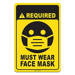 Face Mask Required COVID-19 Coronavirus Prevention Custom Utility Sign 4"x6" Hard 60 Mil Styrene Car
