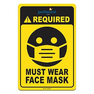 Face Mask Required COVID-19 Coronavirus Prevention Custom Utility Sign 4"x6" Hard 60 Mil Styrene Car