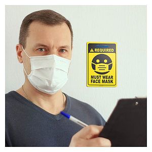Face Mask Required COVID-19 Coronavirus Prevention Custom Utility Sign 4"x6" Hard 60 Mil Styrene Car