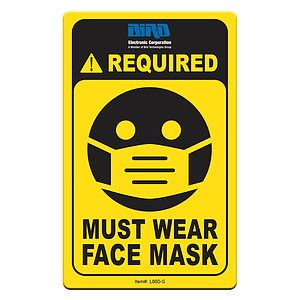 Face Mask Required COVID-19 Coronavirus Prevention Custom Utility Sign 2.5"x4" Hard 60 Mil Styrene C