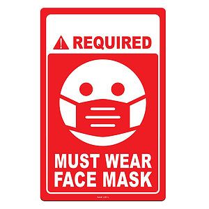 Face Mask Required COVID-19 Coronavirus Prevention Custom Warning Sign 5.5"x8.5" Hard 60 Mil Styrene