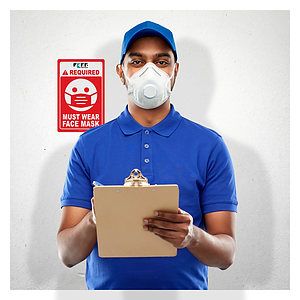 Face Mask Required COVID-19 Coronavirus Prevention Custom Warning Sign 5.5"x8.5" Hard 60 Mil Styrene