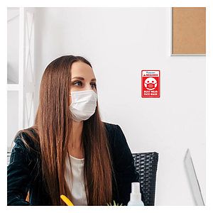 Face Mask Required COVID-19 Coronavirus Prevention Custom Warning Sign 4"x6" Hard 60 Mil Styrene Car