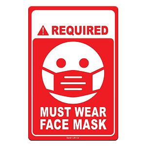 Face Mask Required COVID-19 Coronavirus Prevention Custom Warning Sign 4"x6" Hard 60 Mil Styrene Car