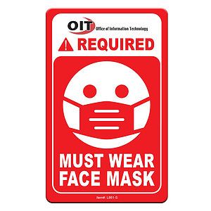Face Mask Required COVID-19 Coronavirus Prevention Custom Warning Sign 2.5"x4" Hard 60 Mil Styrene C