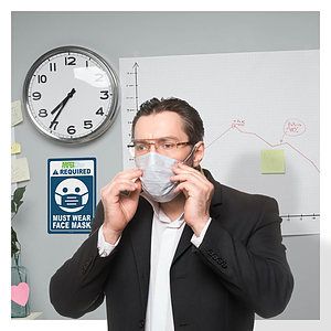 Face Mask Required COVID-19 Coronavirus Prevention Custom Office Sign 5.5"x8.5" Hard 60 Mil Styrene