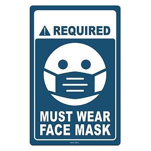Face Mask Required COVID-19 Coronavirus Prevention Custom Office Sign 5.5"x8.5" Hard 60 Mil Styrene