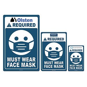 Face Mask Required COVID-19 Coronavirus Prevention Custom Office Sign 4"x6" Hard 60 Mil Styrene Card