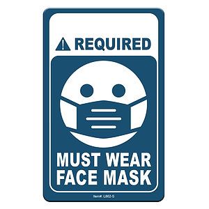 Face Mask Required COVID-19 Coronavirus Prevention Custom Office Sign 4"x6" Hard 60 Mil Styrene Card