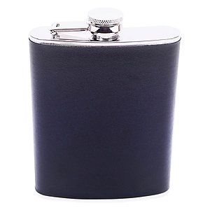 Leatherette Stainless Steel Flask - 8 oz.