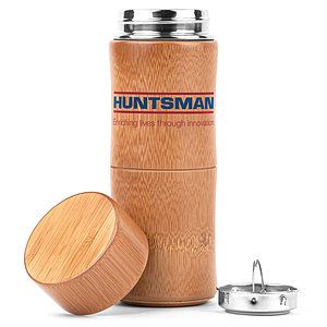Bamboo Stem Vacuum- Sealed 12oz. Water Bottle with Strainer