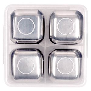 Stainless Steel Ice Cubes - Set Of 4