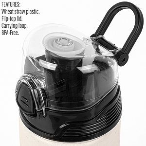 Telford 24oz. Wheat Straw Sports Water Bottle with Flip Top Cap