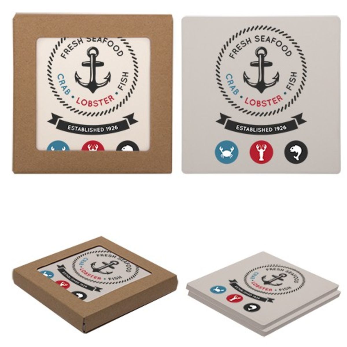Square Two Coaster Set